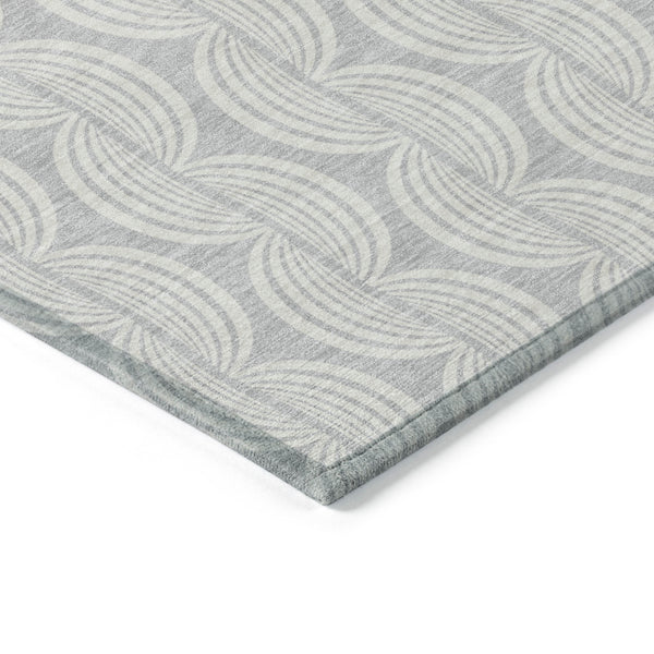 Homeroots 3' Aqua And Beige Ogee Washable Indoor Outdoor Area Rug - Durable, Stylish, And Easy To Maintain 8' X 10' Polyester 601659
