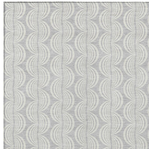 Homeroots 3' Aqua And Beige Ogee Washable Indoor Outdoor Area Rug - Durable, Stylish, And Easy To Maintain 8' X 10' Polyester 601659