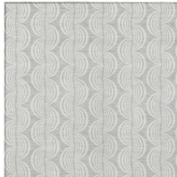 Homeroots 3' Aqua And Beige Ogee Washable Indoor Outdoor Area Rug - Durable, Stylish, And Easy To Maintain 8' X 10' Polyester 601659