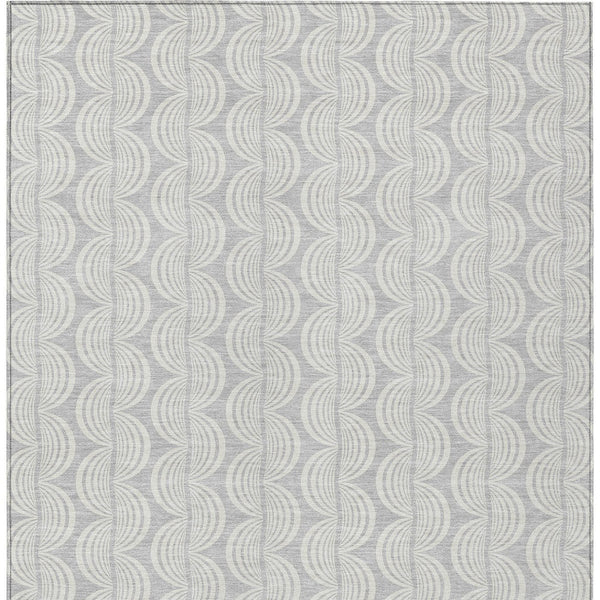 Homeroots 3' Aqua And Beige Ogee Washable Indoor Outdoor Area Rug - Durable, Stylish, And Easy To Maintain 10' X 14' Polyester 601661