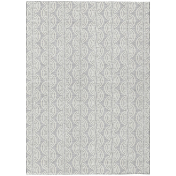 Homeroots 3' Aqua And Beige Ogee Washable Indoor Outdoor Area Rug - Durable, Stylish, And Easy To Maintain 10' X 14' Polyester 601661
