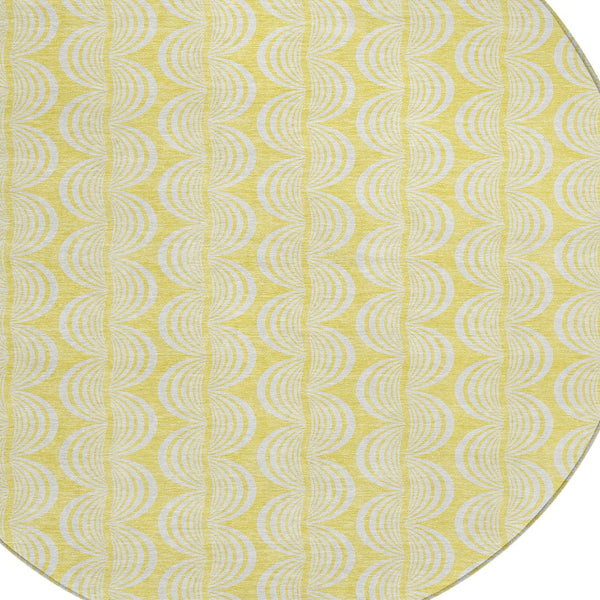 Homeroots 3' Aqua And Beige Ogee Washable Indoor Outdoor Area Rug - Durable, Stylish, And Easy To Maintain 8' Round Polyester 601664