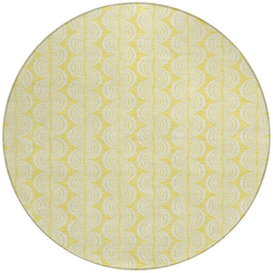 Homeroots 3' Aqua And Beige Ogee Washable Indoor Outdoor Area Rug - Durable, Stylish, And Easy To Maintain 8' Round Polyester 601664