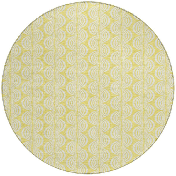 Homeroots 3' Aqua And Beige Ogee Washable Indoor Outdoor Area Rug - Durable, Stylish, And Easy To Maintain 8' Round Polyester 601664