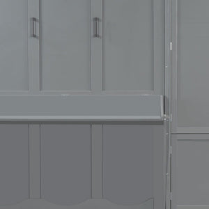 HomeRoots Gray Wood Queen Murphy Bed – Space-Saving, Stylish Cabinet Design for Modern Guest Rooms & Studios 601668