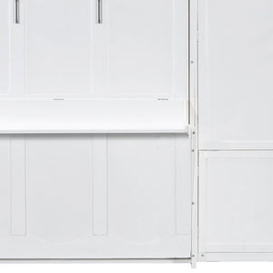 HomeRoots White Wood Queen Murphy Bed - Elegant Space-Saving Design for Stylish Small Rooms & Guest Areas 601669