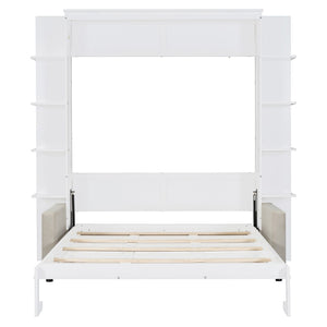 HomeRoots White Wood Queen Murphy Bed - Stylish Space-Saving Design for Guest Rooms & Multipurpose Spaces 601671