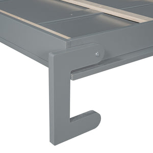 HomeRoots Gray Wood Queen Murphy Bed - Stylish Space-Saving Solution with Supportive Slats & Durable Design 601678