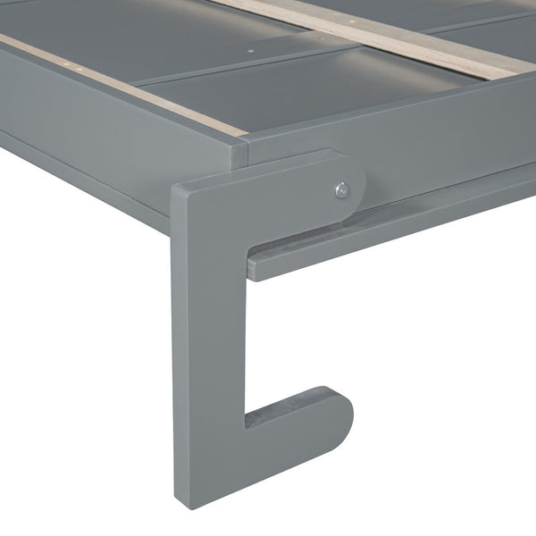 HomeRoots Gray Wood Queen Murphy Bed - Stylish Space-Saving Solution with Supportive Slats & Durable Design 601678