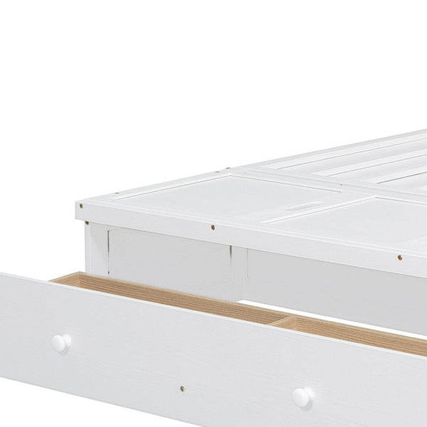 HomeRoots White Wood Full Murphy Bed with USB Port - Stylish Space-Saving Solution for Small Rooms & Studios 601681