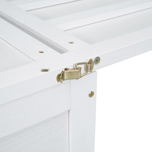 HomeRoots White Wood Full Murphy Bed with USB Port - Stylish Space-Saving Solution for Small Rooms & Studios 601681