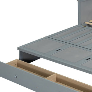 HomeRoots Gray Wood Queen Murphy Bed with USB Port – Stylish Space-Saving Design for Guest Rooms & Studios 601683