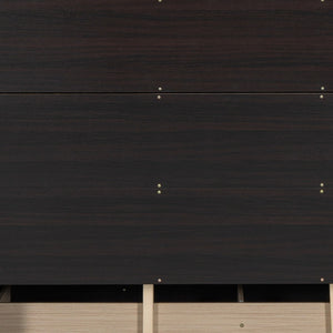 HomeRoots Espresso Wood Queen Murphy Bed with USB Charging – Stylish Space-Saving Design for Modern Living 601685
