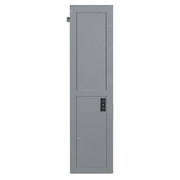 HomeRoots Gray Wood Full Murphy Bed with USB Charging – Stylish Space-Saving Design for Compact Living Areas 601686
