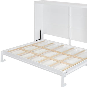 HomeRoots White Wood Queen Murphy Bed with USB Charging - Stylish, Space-Saving Design for Versatile Living Spaces 601689