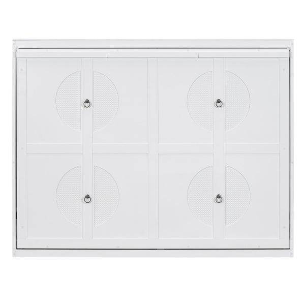 HomeRoots White Wood Queen Murphy Bed with USB Charging - Stylish, Space-Saving Design for Versatile Living Spaces 601689
