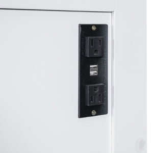 HomeRoots White Wood Queen Murphy Bed with USB Charging - Stylish, Space-Saving Design for Versatile Living Spaces 601689