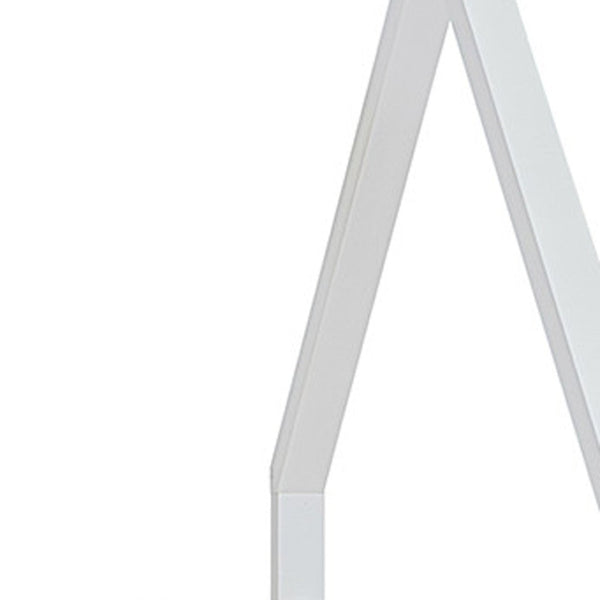 HomeRoots White Four Poster Loft Bed with Slide & Shelves - Space-Saving Design for Kids’ Bedrooms & Playrooms 601693