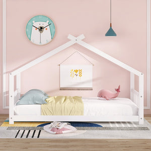 HomeRoots White Four Poster Twin Loft Bed – Elegant Space-Saving Design for Kids’ Rooms, Durable & Stylish 601695