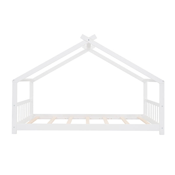 HomeRoots White Four Poster Twin Loft Bed – Elegant Space-Saving Design for Kids’ Rooms, Durable & Stylish 601695