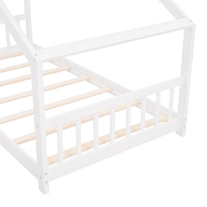 HomeRoots White Four Poster Twin Loft Bed – Elegant Space-Saving Design for Kids’ Rooms, Durable & Stylish 601695