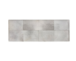 Sunpan Pilar Bench - Handcrafted Cowhide Seating with Stylish Black Iron Frame for Elegant Transitional Spaces Grey