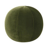 English Elm Luna 12" Round Sphere Accent Ball Throw Pillow, Olive Green Performance Velvet