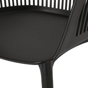English Elm Christopher Knight Home® - DAHLIA Weather-Resistant Outdoor Chair with Durable Polypropylene Frame, Modern Minimalist Design Black 26.7 L x 23.7 W x 22.2 H 68374.00BLK