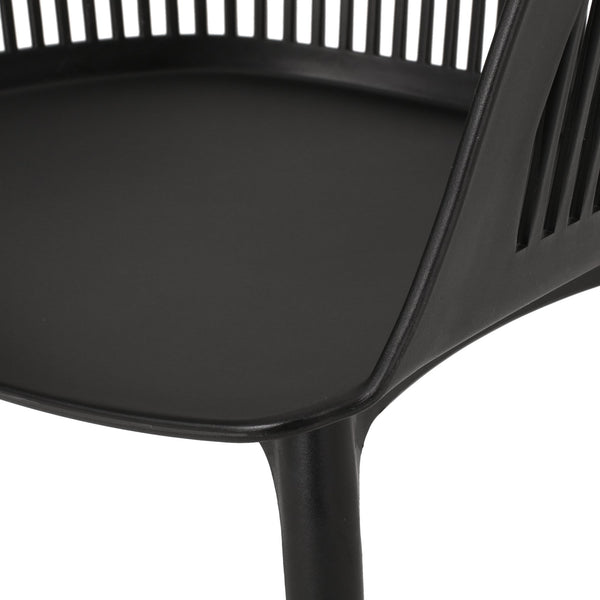 English Elm Christopher Knight Home® - DAHLIA Weather-Resistant Outdoor Chair with Durable Polypropylene Frame, Modern Minimalist Design Black 26.7 L x 23.7 W x 22.2 H 68374.00BLK