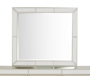 English Elm Elegant Silver Champagne Wall Mirror Wide Horizontal Frame for Living Room Decor B078108442