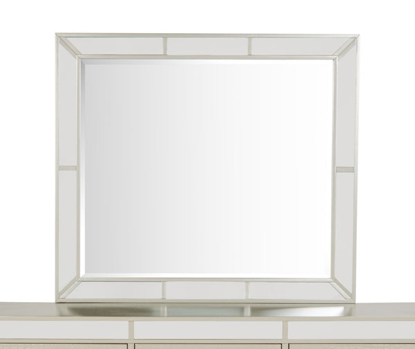 English Elm Elegant Silver Champagne Wall Mirror Wide Horizontal Frame for Living Room Decor B078108442