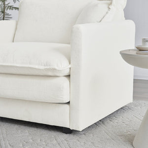 English Elm Accent Armchair Set of Two Chenille Upholstered with Toss Pillow Solid Wood Frame W714S00546