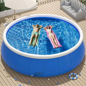 English Elm Inflatable Round Family Pool with Butterfly Print and Reinforced Pvc Mesh Sidewalls W2710P305024
