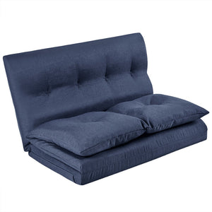 HomeRoots 77" Convertible Futon Sofa Chaise - Stylish Navy Upholstered Sleeper with Durable Design & Comfort 601951