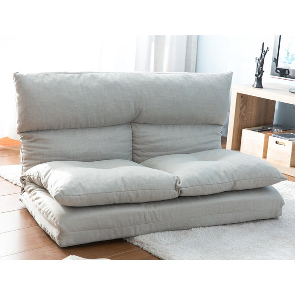 HomeRoots 77" Convertible Futon Sofa Chaise - Modern Beige Upholstered Design for Stylish Living & Comfort 601954