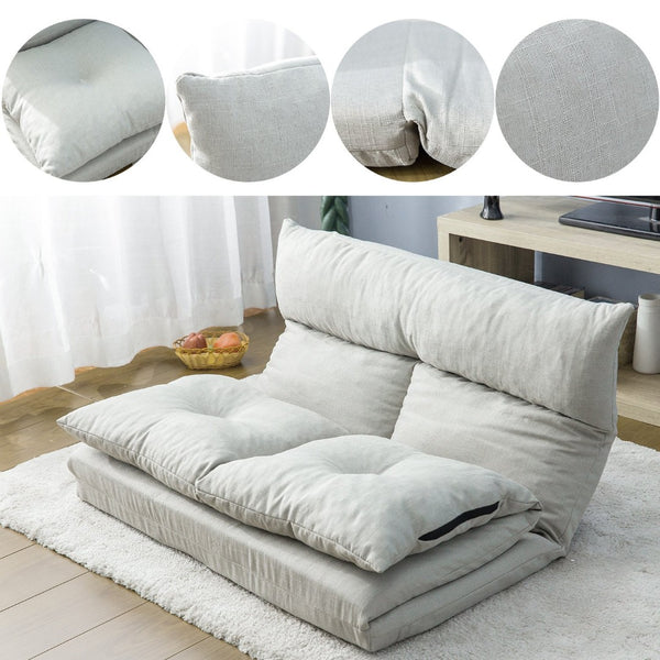 HomeRoots 77" Convertible Futon Sofa Chaise - Modern Beige Upholstered Design for Stylish Living & Comfort 601954