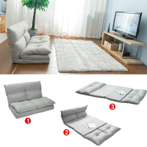 HomeRoots 77" Convertible Futon Sofa Chaise - Modern Beige Upholstered Design for Stylish Living & Comfort 601954