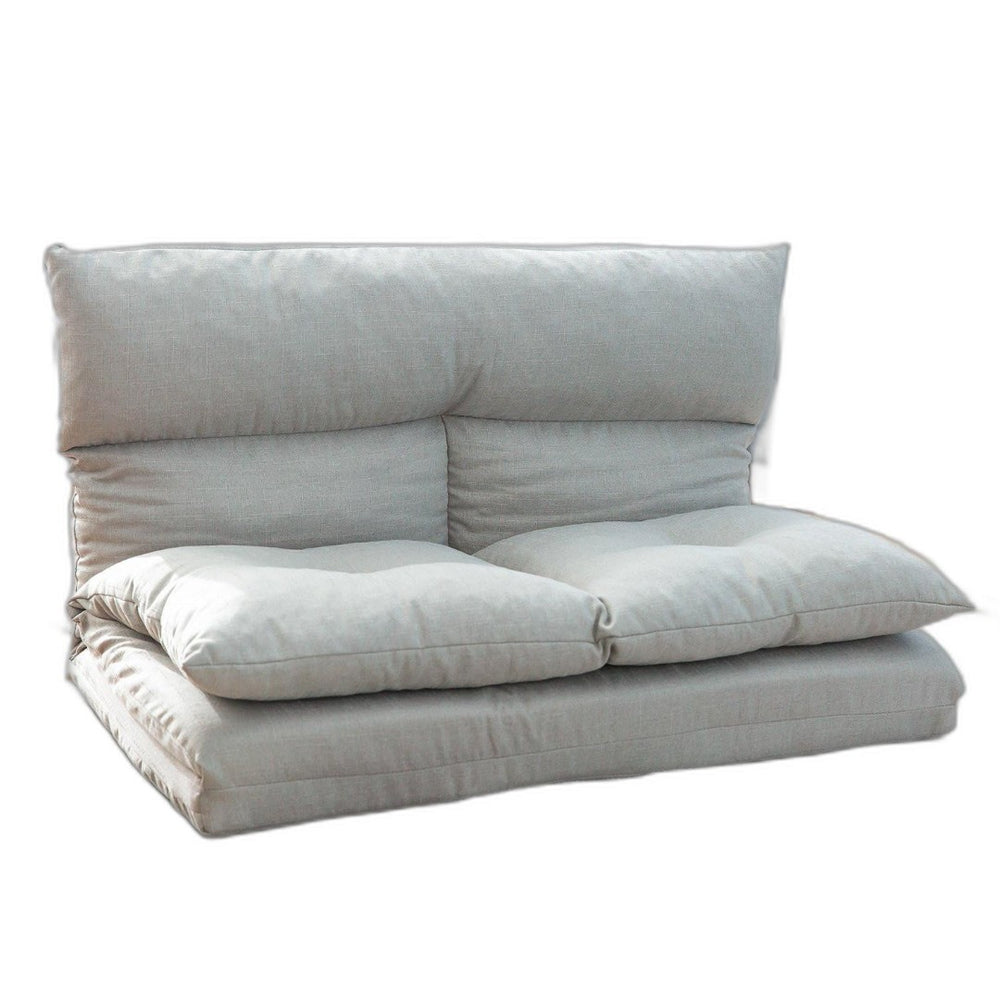 HomeRoots 77" Convertible Futon Sofa Chaise - Modern Beige Upholstered Design for Stylish Living & Comfort 601954
