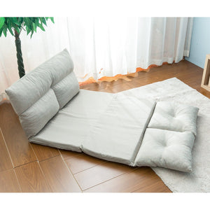 HomeRoots 77" Convertible Futon Sofa Chaise - Modern Beige Upholstered Design for Stylish Living & Comfort 601954