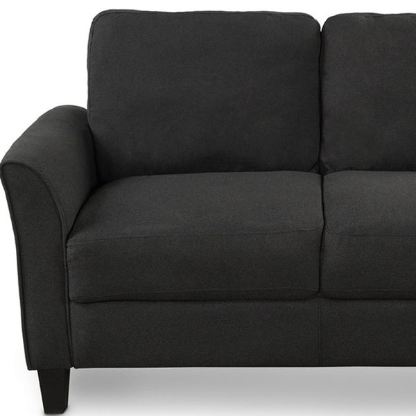 HomeRoots 54" Contemporary Sofa with Black Legs - Stain-Resistant Fabric, Compact Design for Small Spaces 601955