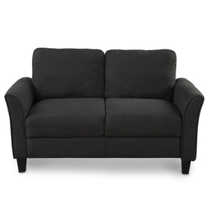 HomeRoots 54" Contemporary Sofa with Black Legs - Stain-Resistant Fabric, Compact Design for Small Spaces 601955