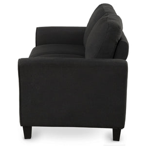HomeRoots 54" Contemporary Sofa with Black Legs - Stain-Resistant Fabric, Compact Design for Small Spaces 601955