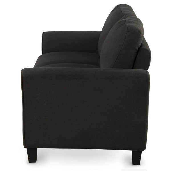 HomeRoots 54" Contemporary Sofa with Black Legs - Stain-Resistant Fabric, Compact Design for Small Spaces 601955