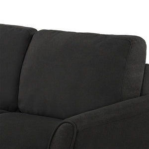 HomeRoots 54" Contemporary Sofa with Black Legs - Stain-Resistant Fabric, Compact Design for Small Spaces 601955