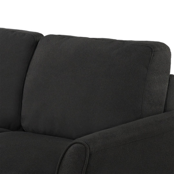 HomeRoots 54" Contemporary Sofa with Black Legs - Stain-Resistant Fabric, Compact Design for Small Spaces 601955