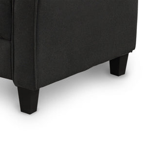 HomeRoots 54" Contemporary Sofa with Black Legs - Stain-Resistant Fabric, Compact Design for Small Spaces 601955