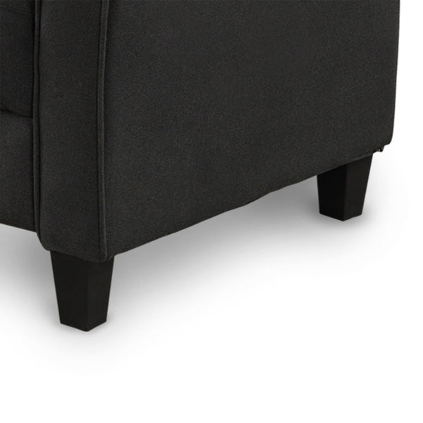 HomeRoots 54" Contemporary Sofa with Black Legs - Stain-Resistant Fabric, Compact Design for Small Spaces 601955