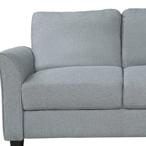 HomeRoots 54" Compact Gray Sofa with Stain-Resistant Fabric & Black Legs - Perfect for Small Spaces & Cozy Seating 601956