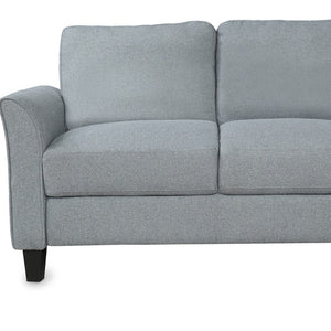 HomeRoots 54" Compact Gray Sofa with Stain-Resistant Fabric & Black Legs - Perfect for Small Spaces & Cozy Seating 601956