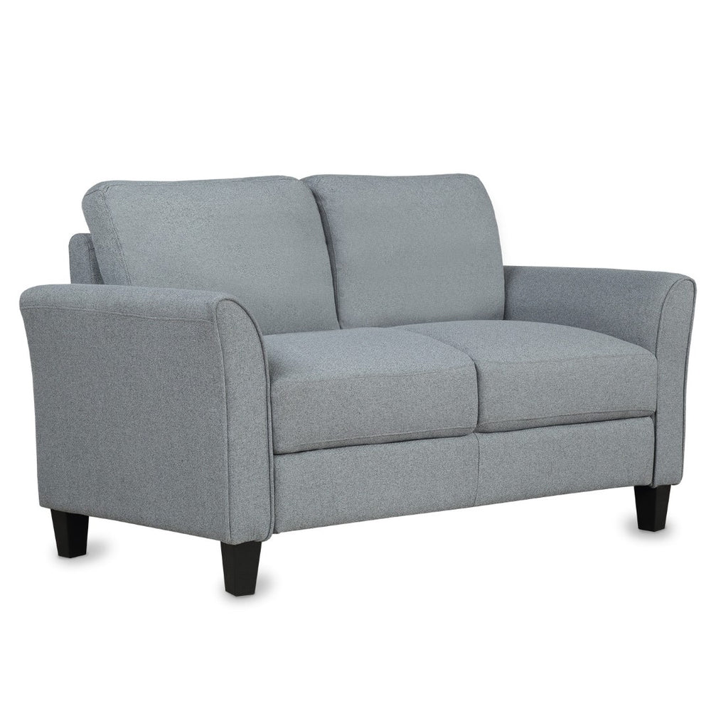 HomeRoots 54" Compact Gray Sofa with Stain-Resistant Fabric & Black Legs - Perfect for Small Spaces & Cozy Seating 601956